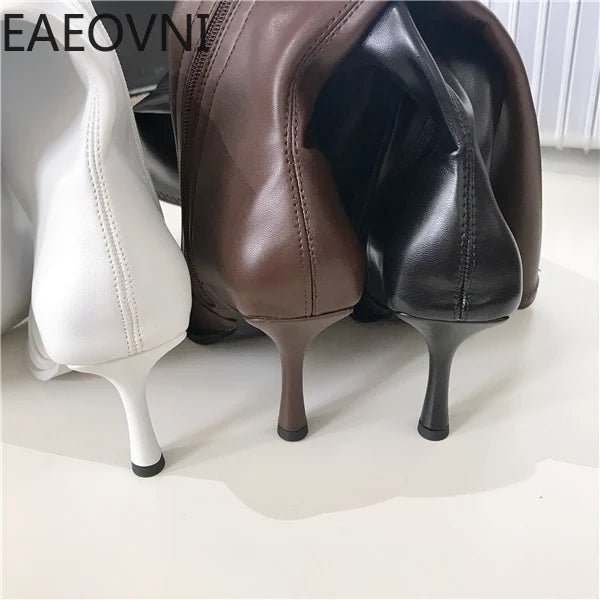 Winter High Boots For Women Fashion Street Style Pointed Toe Long Boots Female High Heel Women's Footwear - Eloy Royal