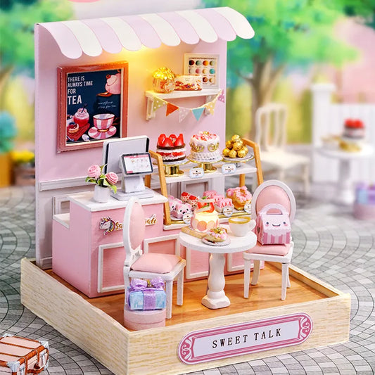 CUTEBEE DIY Doll House Miniature Dollhouse with Dust Cover  Furniture Toys for Children Birthday Gift - Eloy Royal