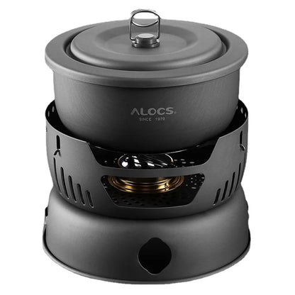 Alocs Outdoor Camping Portable Cooking Set Cookware 2 Person CW-C05 Alcohol Stove Picnic Pot Pan - Eloy Royal