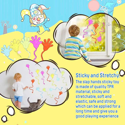 100-1PC Kids Funny Sticky Hands Toy Palm Elastic Sticky Squishy Slap Palm Toy Kids Novelty Gift Birthday Party Favors Supplies