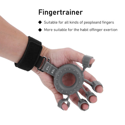 Silicone Adjustable Finger Extensor Exerciser Gripper Finger Strengthener with Wristband Hand Muscle Trainer for Climbing Guitar - Eloy Royal