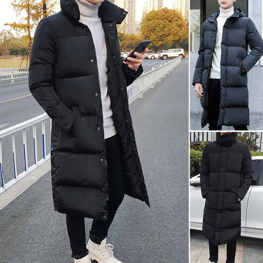 Luxury Winter Mens Jackets Hooded Thicken Plus Long Parkas Padded Coats Padding Mans Clothing Male Long Winter Jacket Men - Eloy Royal