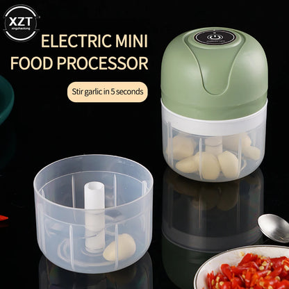 Electric Mini Garlic Chopper USB Meat Grinder Garlic Masher Machine Sturdy Durable Crushed Ginger Vegetable Crusher Kitchenware - Eloy Royal