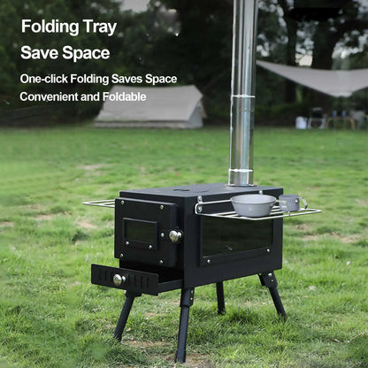 Tent Stove Camping Wood Stove Folding Stoves Fire Wood Heater For Winter Portable Barbecue Stove Grill For Camping Accessories - Eloy Royal