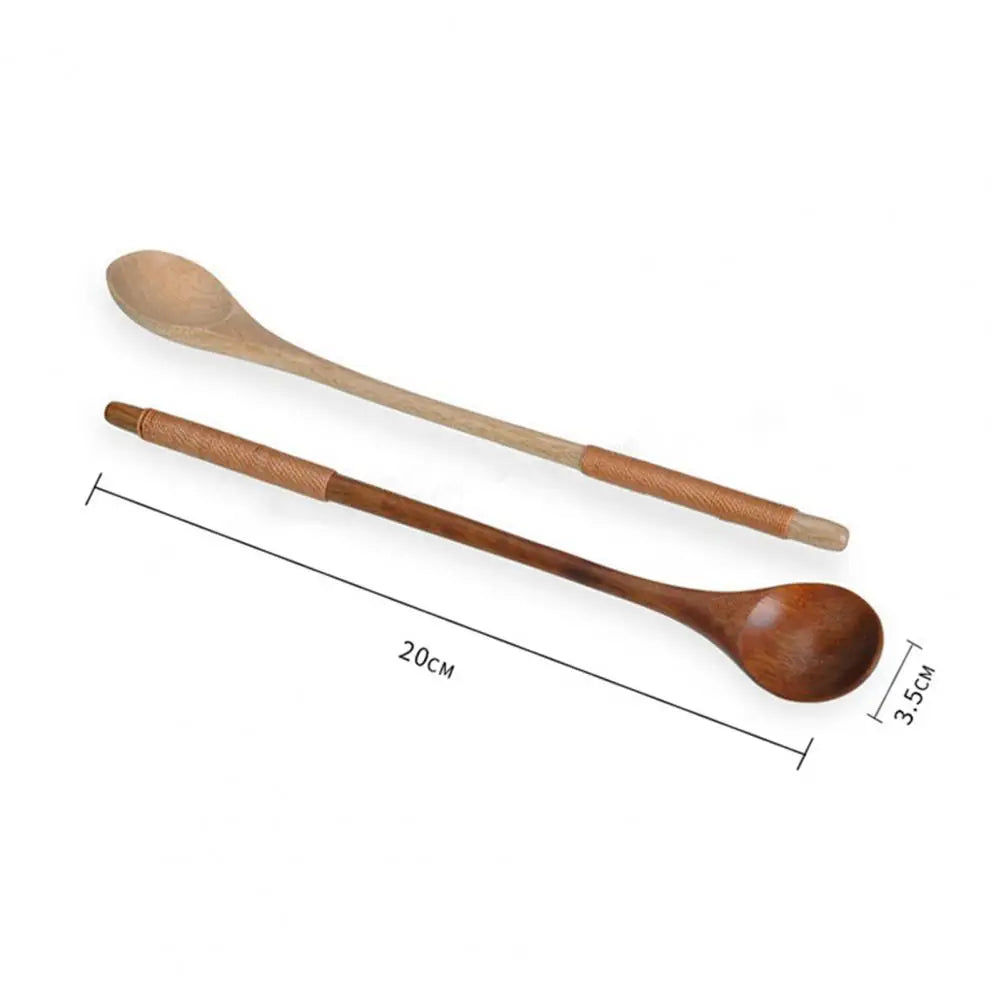 Soup Scoop Long Handle Deluxe Wooden Stirring Spoon Nature Pure Spoon Teaspoon Catering Kids Spoon Kitchenware Kitchen Supply - Eloy Royal