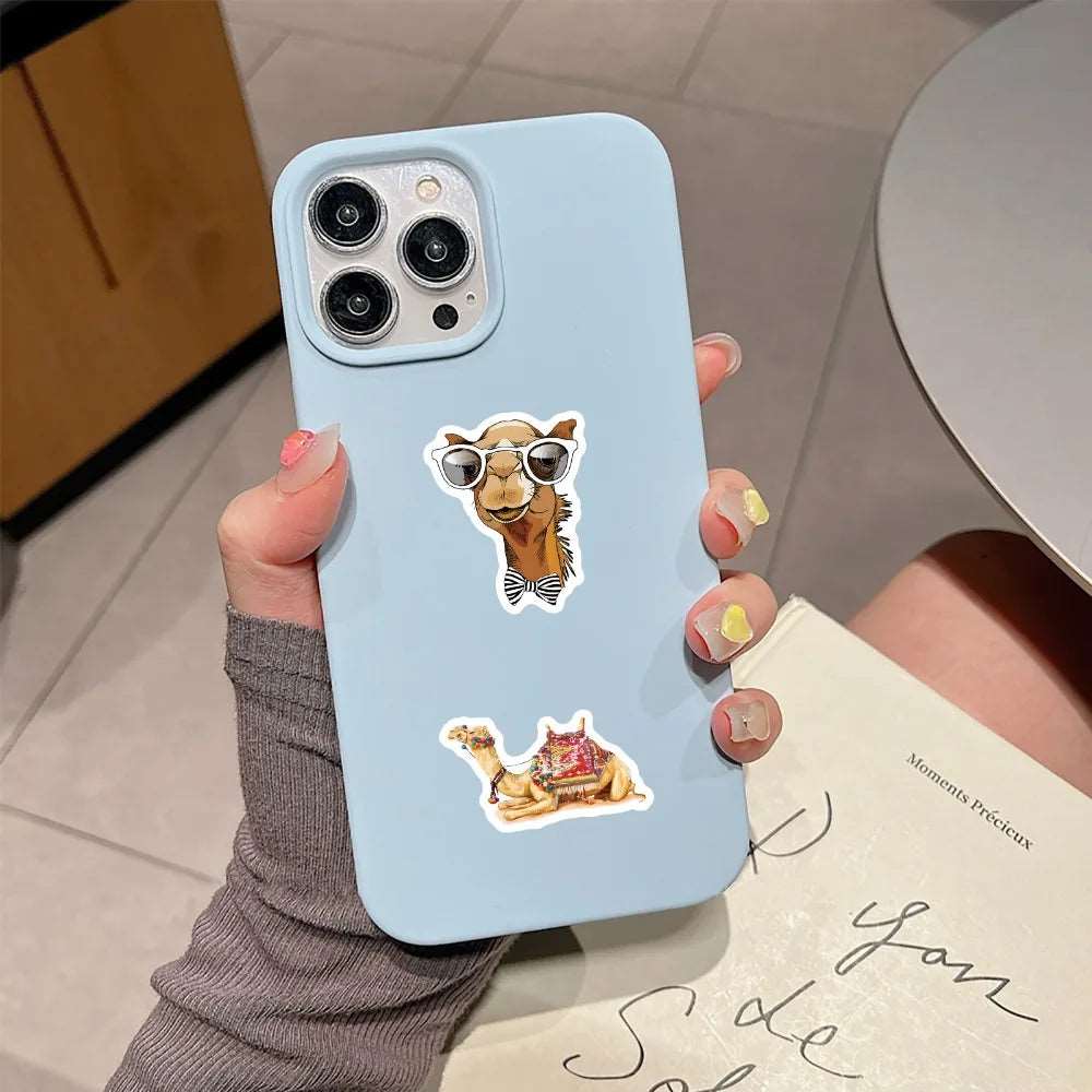 10/60Pcs Desert Camel Cartoon Animal Stickers DIY Phone Laptop Luggage Skateboard Graffiti Scrapbook Decals Fun for Kid Toy Gift