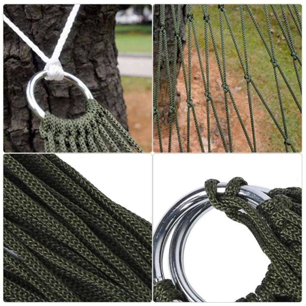 180x80cm Single Nylon Net Hammock Swing Hanging Sleeping Bed Chair Lightweight Premium Quality Hammock for Travel Camping Garden