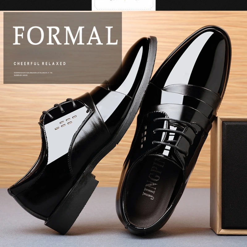 Business Dress Men Shoes Luxury Mens Dress Shoes Patent Leather Oxford Shoes for Men Oxfords Footwear High Quality Leather Shoes - Eloy Royal