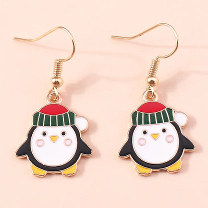 New Fashion Mix Styles Merry Christmas Drop Earrings for Women Christmas Tree Deer Santa Dangle Earrings New Year Jewelry Gifts