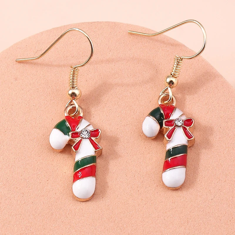 New Fashion Mix Styles Merry Christmas Drop Earrings for Women Christmas Tree Deer Santa Dangle Earrings New Year Jewelry Gifts