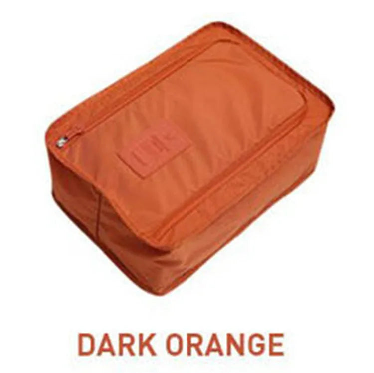 Travel Shoe Bags Portable Large Shoe Bags Waterproof with Zipper Closure Dustproof Oxford Portable Folding Shoes Storage Bag orange