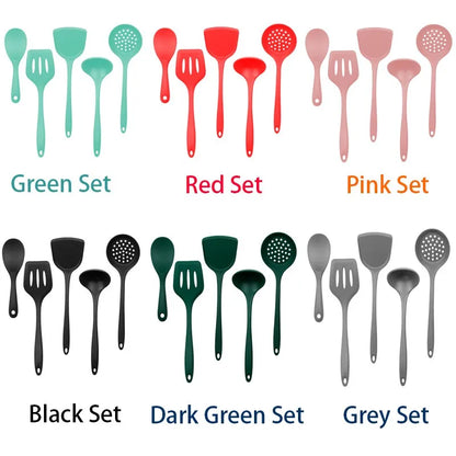 Silicone Kitchen utensils Non-sticky Heat-resistant  Spatula Spoon  kitchenware Set Cooking Kitchen Tools - Eloy Royal