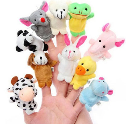 10x Cartoon Biological Animal Finger Puppet Plush Toys Child Baby Favor Dolls - Eloy Royal