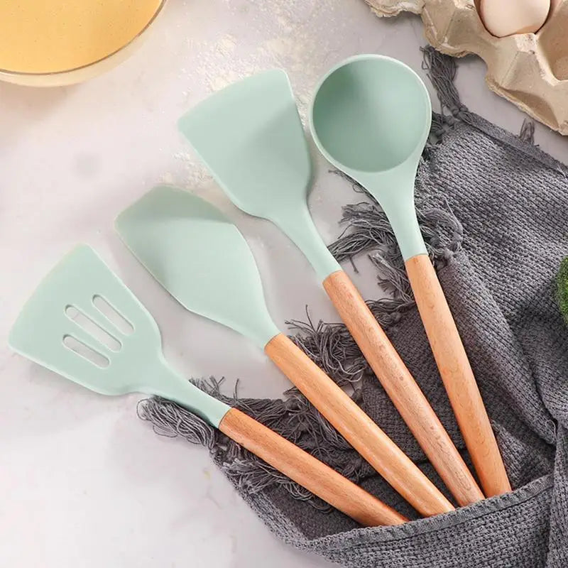 1Pcs Silicone Kitchenware Cooking Utensils Set Heat Resistant Kitchen Non-Stick Cooking Utensils Baking Tools With Storage Box T - Eloy Royal