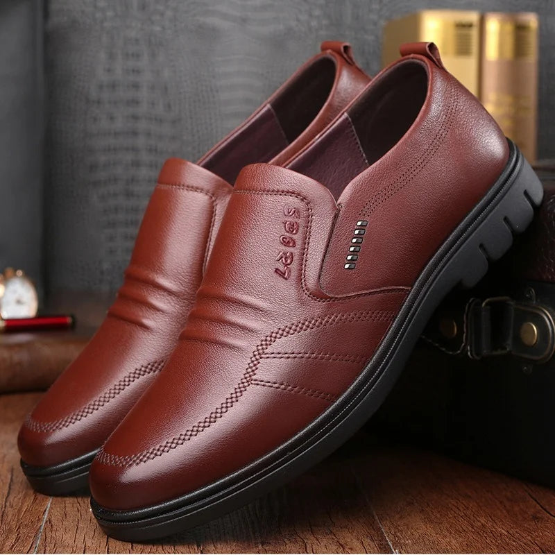 Man Sport Shoe Loafers Men Non-slip Leather Slip-on Black Driving Shoes Sneakers Male Dress Shoes Light Breathable Footwear Flat - Eloy Royal