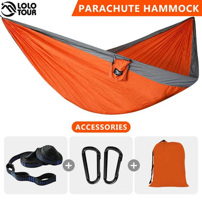 220x100cm Parachute Hammock 1 Person Portable Army Survival 210T Nylon Hammock for Travel Camping hiking Adventure Beach Holiday