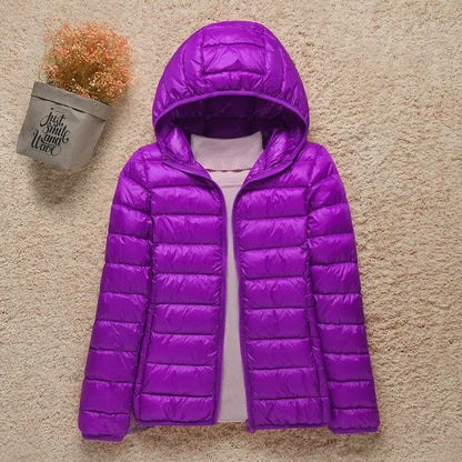 New Fashion Female Cold Jacket Women Winter Light White Duck Down Jacket Slim Puffer Jacket Portable Windproof Down Coat