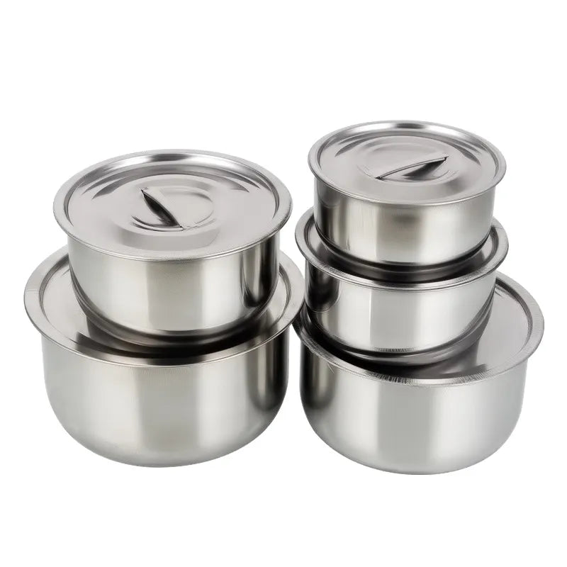 3pcs/5pcs Stainless Steel Soup pot Stock Pot Set with Lid Kitchenware Stew Pot Cooking Tools Cookware Kitchen Accessories - Eloy Royal