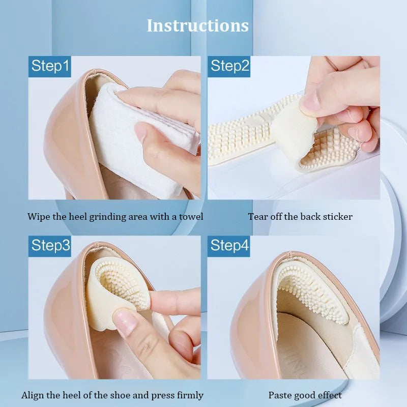 New Silicone Gel Heel Stickers Heel Cups Inserts Shoe Pads Heel Protector for Footwear Reduce Shoe Size for Women Men Anti Slip - Eloy Royal