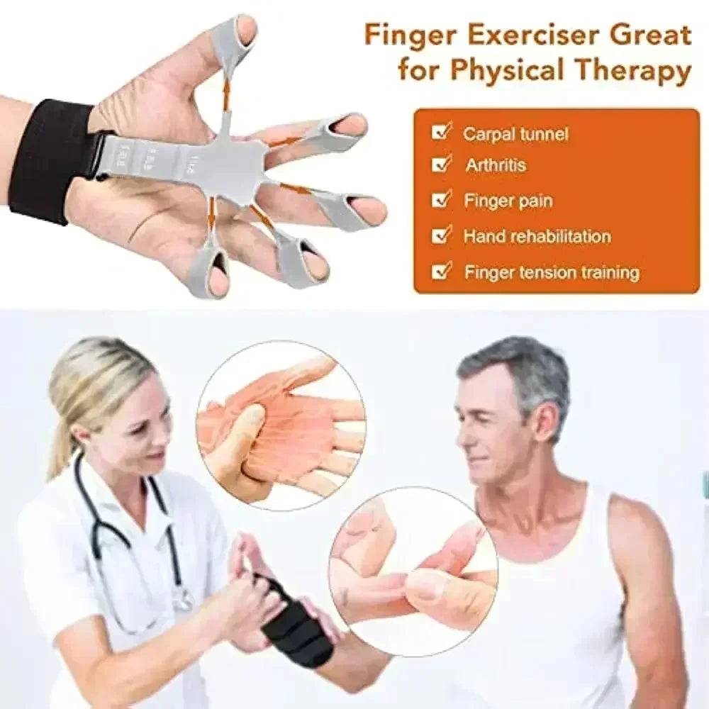 Silicone Grip Training and Exercise Finger Exercise Stretcher Hand Strengthener Arthritis Grip Trainer Hand Brush Expander Grips - Eloy Royal