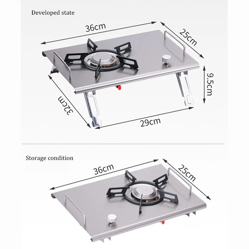 Camping Gas Stove Foldable IGT Gas Stove 4000W Stainless Steel Camping Table Stove Portable Outdoor Picnic Desktop Furnace - Eloy Royal