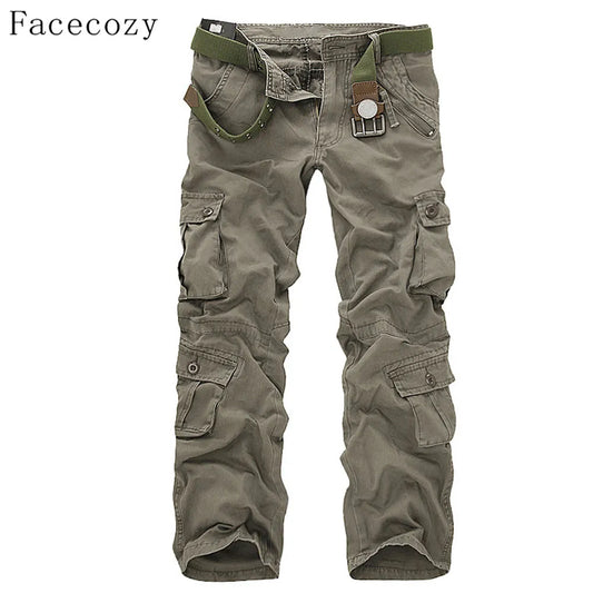 Facecozy Men Tactical Military Cargo Pants Winter Male Outdoor Multi-pockets Windproof Camping Trekking Fishing Hiking Trousers - Eloy Royal