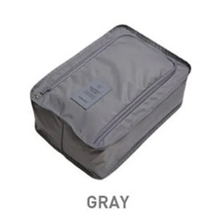 Travel Shoe Bags Portable Large Shoe Bags Waterproof with Zipper Closure Dustproof Oxford Portable Folding Shoes Storage Bag Gray