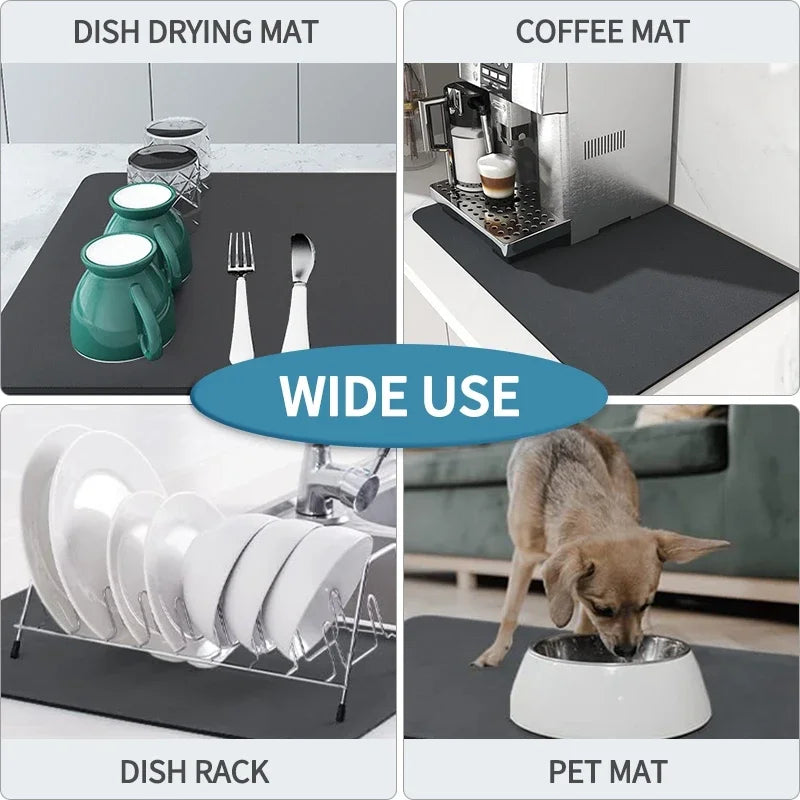 1pc Coffee Mat Coffee Bar Accessories Absorbent Dish Drying Mat For Kitchen Counter Microfiber Fit Under Coffee Machine Coffee