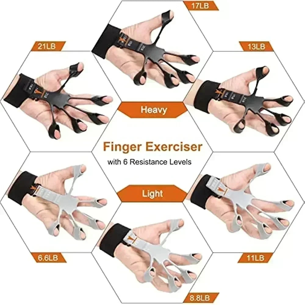 Silicone Grip Training and Exercise Finger Exercise Stretcher Hand Strengthener Arthritis Grip Trainer Hand Brush Expander Grips - Eloy Royal