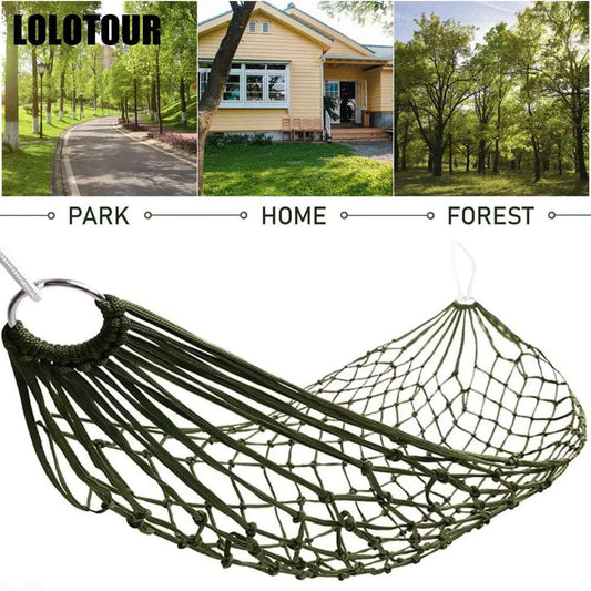 180x80cm Single Nylon Net Hammock Swing Hanging Sleeping Bed Chair Lightweight Premium Quality Hammock for Travel Camping Garden