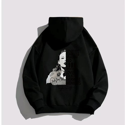 Autumn Winter Hoodies For Men Women Sweater Taylor【Mindnights】Album Print Sweatshirt Unisex Pullovers Hooded Hip Hop Streetwear - Eloy Royal