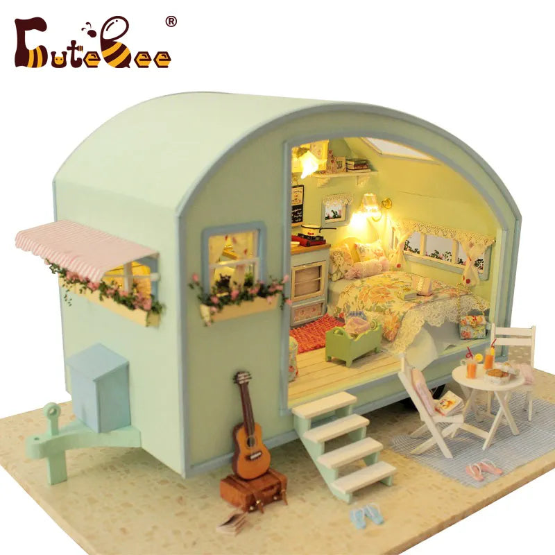 Cutebee DIY Doll House Wooden Doll Houses Miniature Dollhouse Furniture Kit Toys for Children Gift Time Travel Doll Houses - Eloy Royal