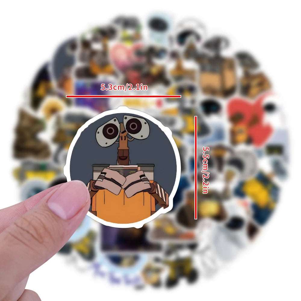 10/30/50pcs Kawaii Robots Eve Wall E Stickers Funny Disney Cartoon Sticker for Skateboard Notebook Wall Bike Cute Toys Decals