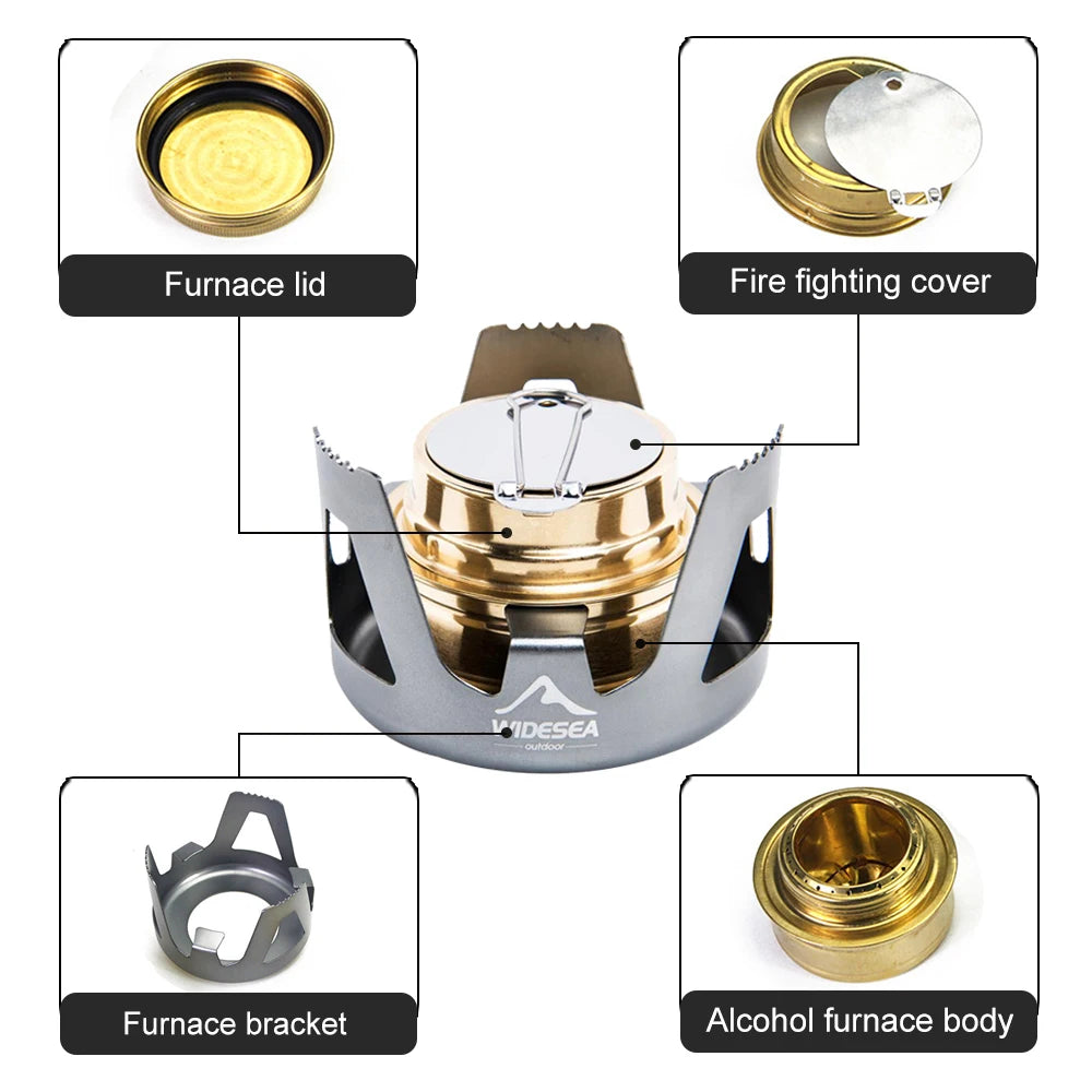 High Quality Outdoor Picnic Stove New Mini Ultra-light Spirit Combustor Alcohol Stove Camping Furnace Camping Portable Folding - Eloy Royal