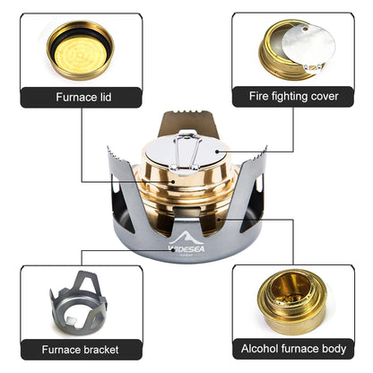 High Quality Outdoor Picnic Stove New Mini Ultra-light Spirit Combustor Alcohol Stove Camping Furnace Camping Portable Folding - Eloy Royal