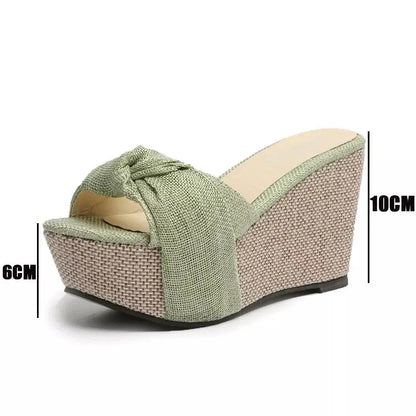 2023 High Heels Slippers Platform Shoes Women Wedges Heel Women's Sandals Thick Bottom Summer Footwear for Woman Slides - Eloy Royal