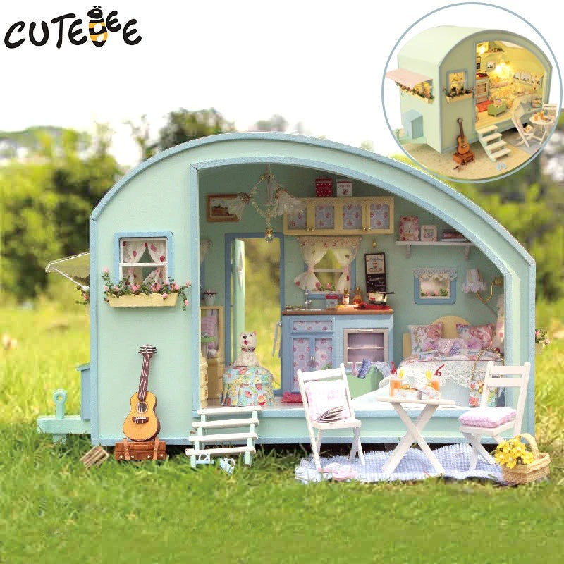 Cutebee DIY Doll House Wooden Doll Houses Miniature Dollhouse Furniture Kit Toys for Children Gift Time Travel Doll Houses - Eloy Royal