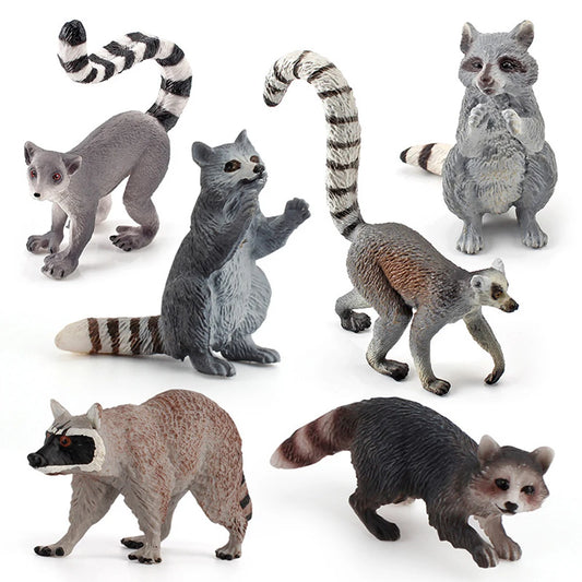 Kids Children Toys Gifts Raccoon Figurines Animals Action Figure Ring-Tailed Lemur Figures Collection Models Home Decor Educate - Eloy Royal