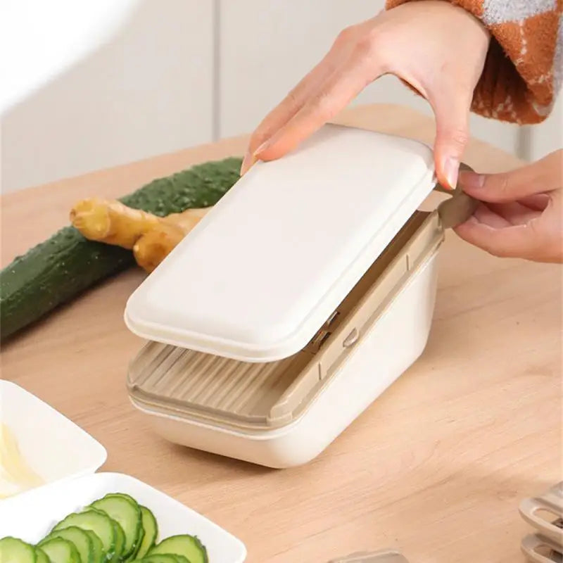 Veggie Chopper Preferred Material Portfolio Design With Hand Guard Five Blades Kitchenware Shredder Five In One Blade Storage - Eloy Royal