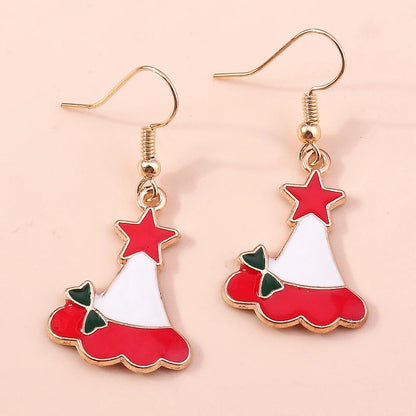 New Fashion Mix Styles Merry Christmas Drop Earrings for Women Christmas Tree Deer Santa Dangle Earrings New Year Jewelry Gifts