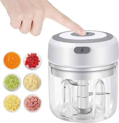 Electric Mini Garlic Chopper USB Meat Grinder Garlic Masher Machine Sturdy Durable Crushed Ginger Vegetable Crusher Kitchenware - Eloy Royal