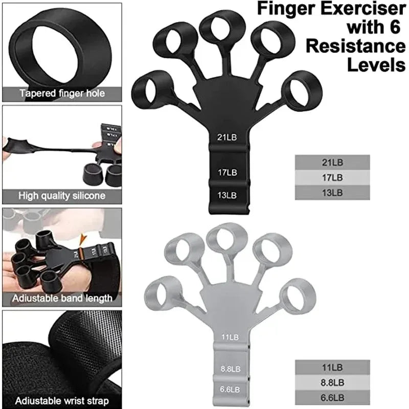 Finger Grip Hand Gripper Level 6 Resistance Restoring Physical Tools Patient Hand Strengthener Expander Guitar Finger Exerciser - Eloy Royal