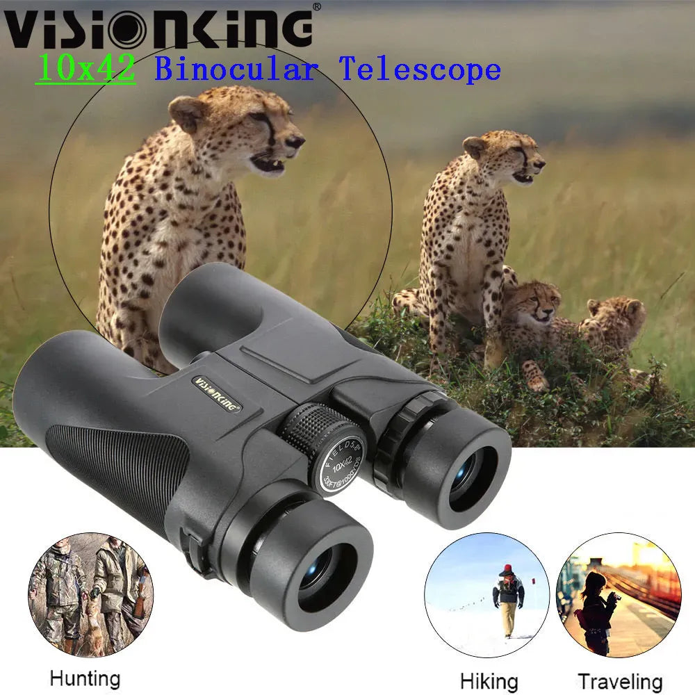 Visionking Long Range 10x42 Hunting Camping Binoculars BAK-4 FMC Waterproof Powerful Telescope Prismaticos De Caza Binocular - Eloy Royal