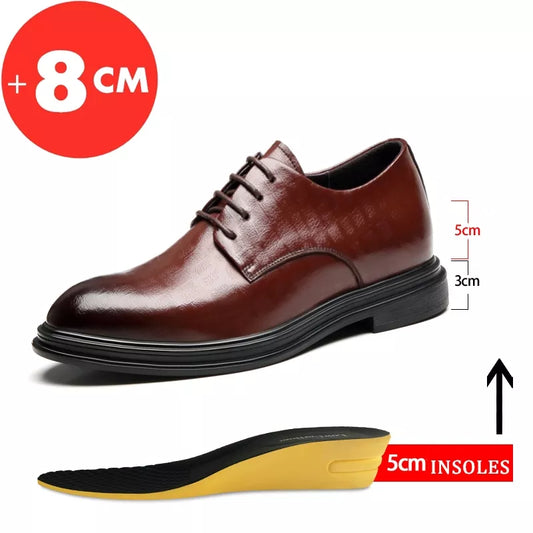 Elevator Shoes Men Dress Shoes 3/6/8 cm Men Formal Shoes Winter/Spring Classic Business Luxury Men Oxfords Footwear Suit Shoes - Eloy Royal