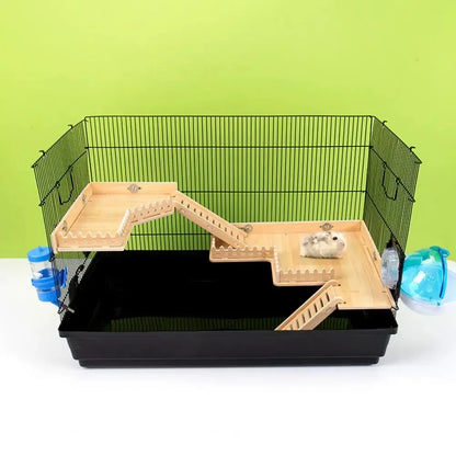 Practical Hamster Toy Thickened Entertainment Smooth Hamster Double Layer Wooden Climbing Platform with Ladder - Eloy Royal