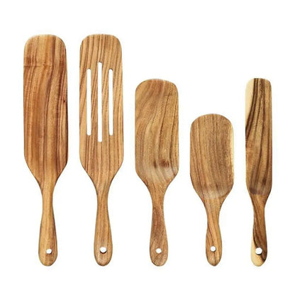 Simple Wide Use Natural Wood Household Kitchen Use Scoop Rice Spoon Kitchenware Spatula Tableware - Eloy Royal