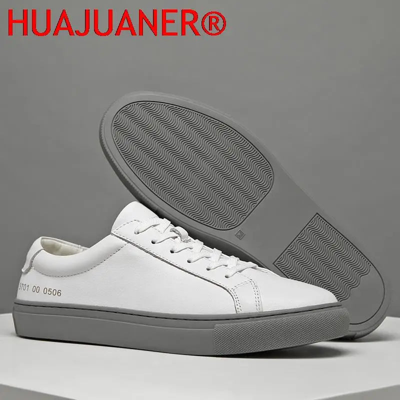 Mens Sneakers Genuine Leather Casual Outdoor Shoes Non-Slip Breathable Luxury Brand Footwear Top Quality Handmade White Shoe Men - Eloy Royal