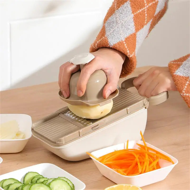 Veggie Chopper Preferred Material Portfolio Design With Hand Guard Five Blades Kitchenware Shredder Five In One Blade Storage - Eloy Royal