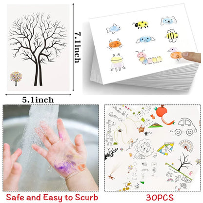 30/Pcs Kids Finger Painting  Coloring Graffiti Toys  Kids DIY Fun Graffiti Doodle Book Early  Education Kindergarten Gift - Eloy Royal