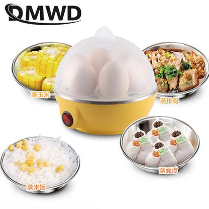 DMWD Electric Rapid Egg Cooker Food Steamer Boiler Rapid Heating Stainless Steel Pan Cooking tool Kitchenware 7 Eggs Capacity EU - Eloy Royal